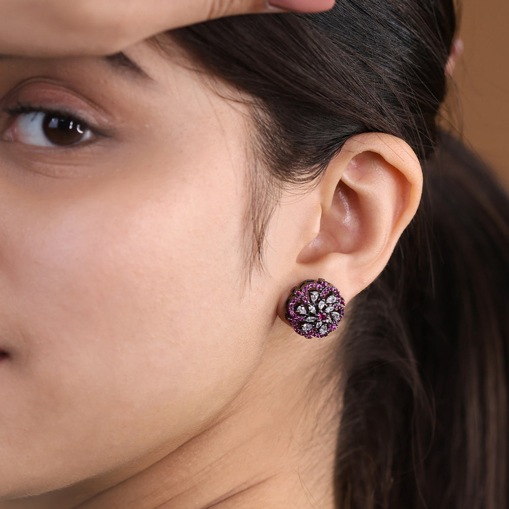 Midnight Ruby Studs