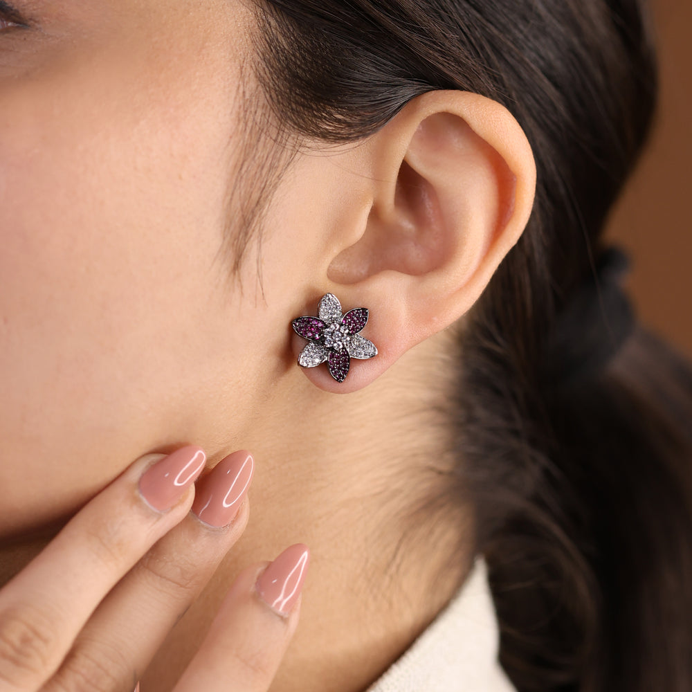 Pink Fluerette studs