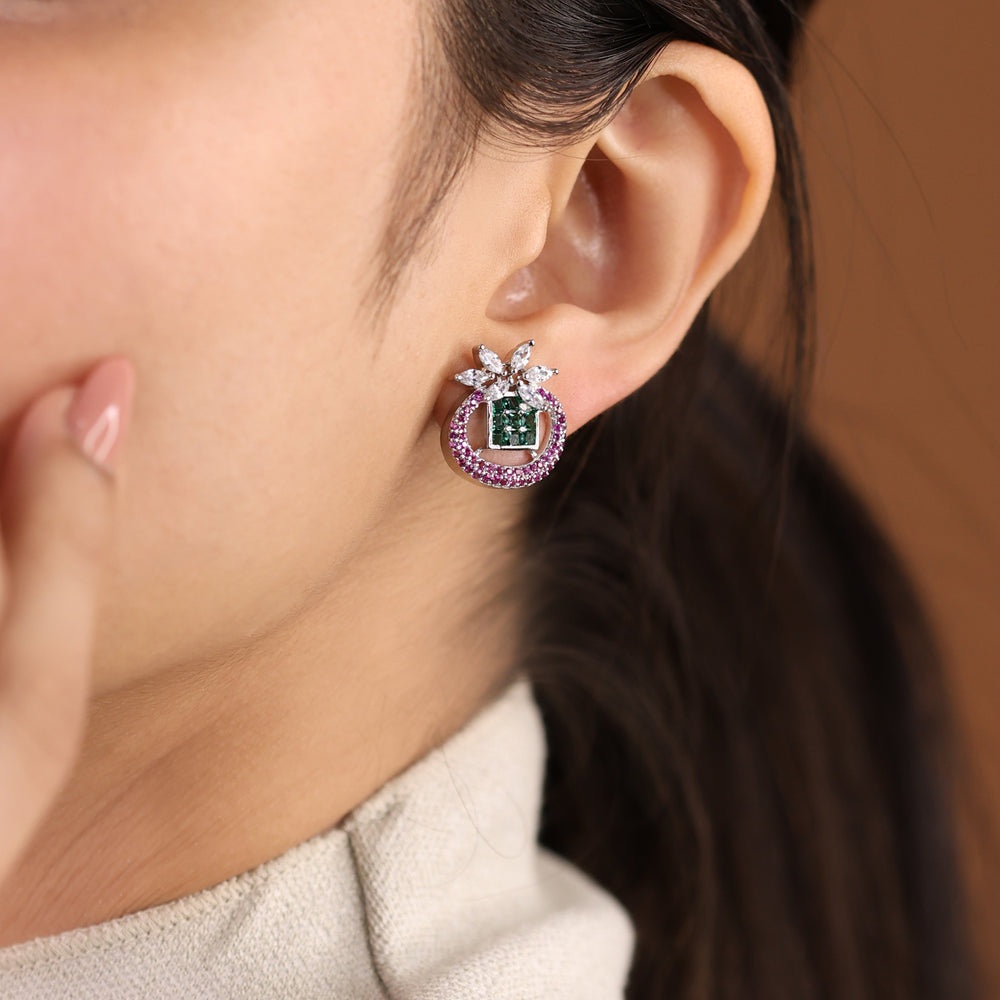 Emerald Rosebud Studs